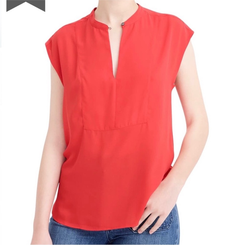 J. Crew Red Cap Sleeve Top -XS LIKE NEW